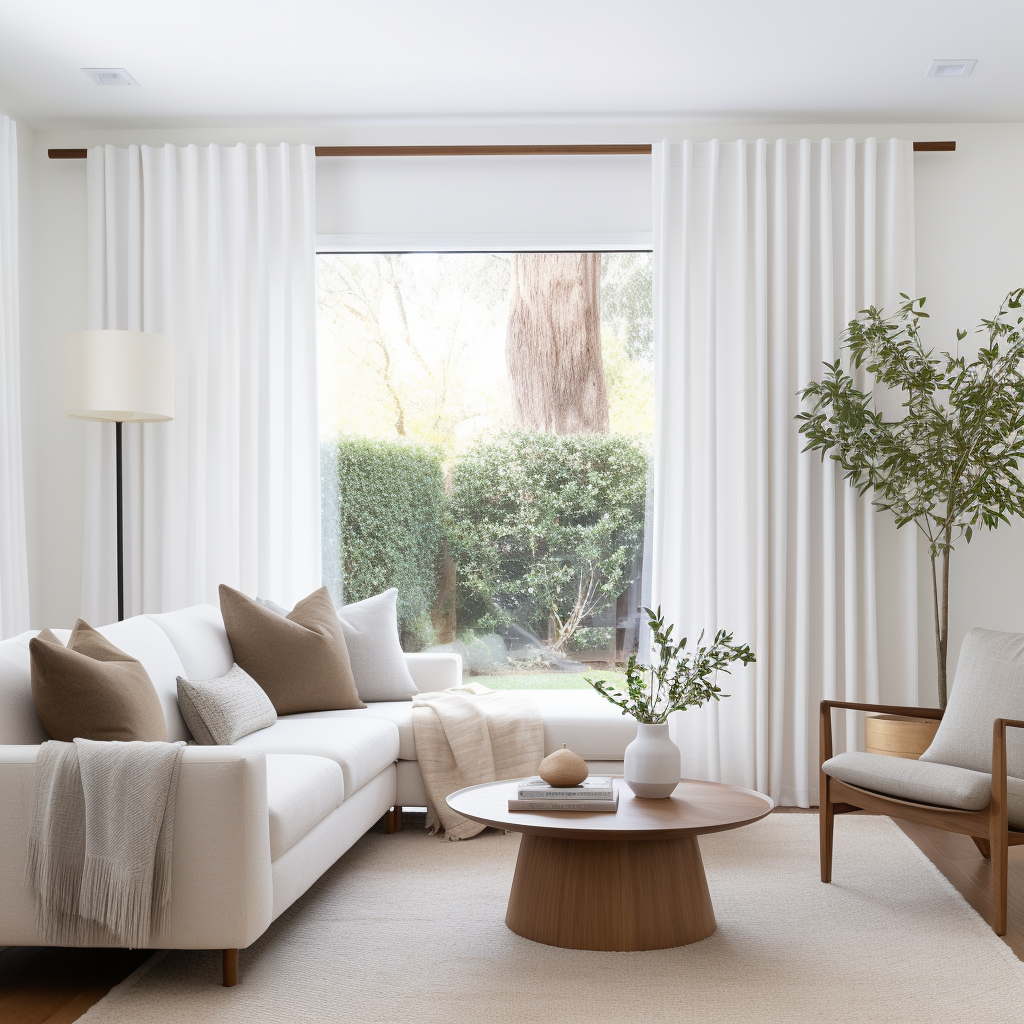 White & Off White Curtains for Living Room - Sheer & Blackout