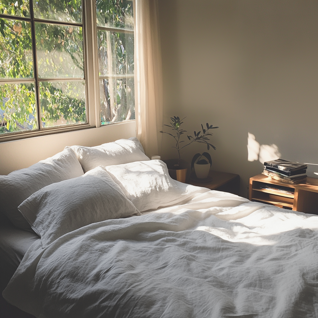 Off-White Washed Heavyweight Linen Flat Sheet