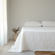 Off-White Washed Linen Flat Sheet