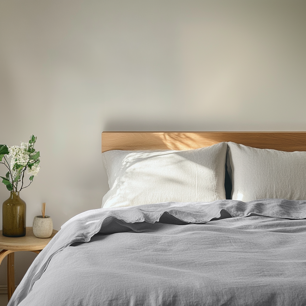 Stone Light Grey Washed Linen Flat Sheet