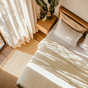 Cream Washed Linen Flat Sheet