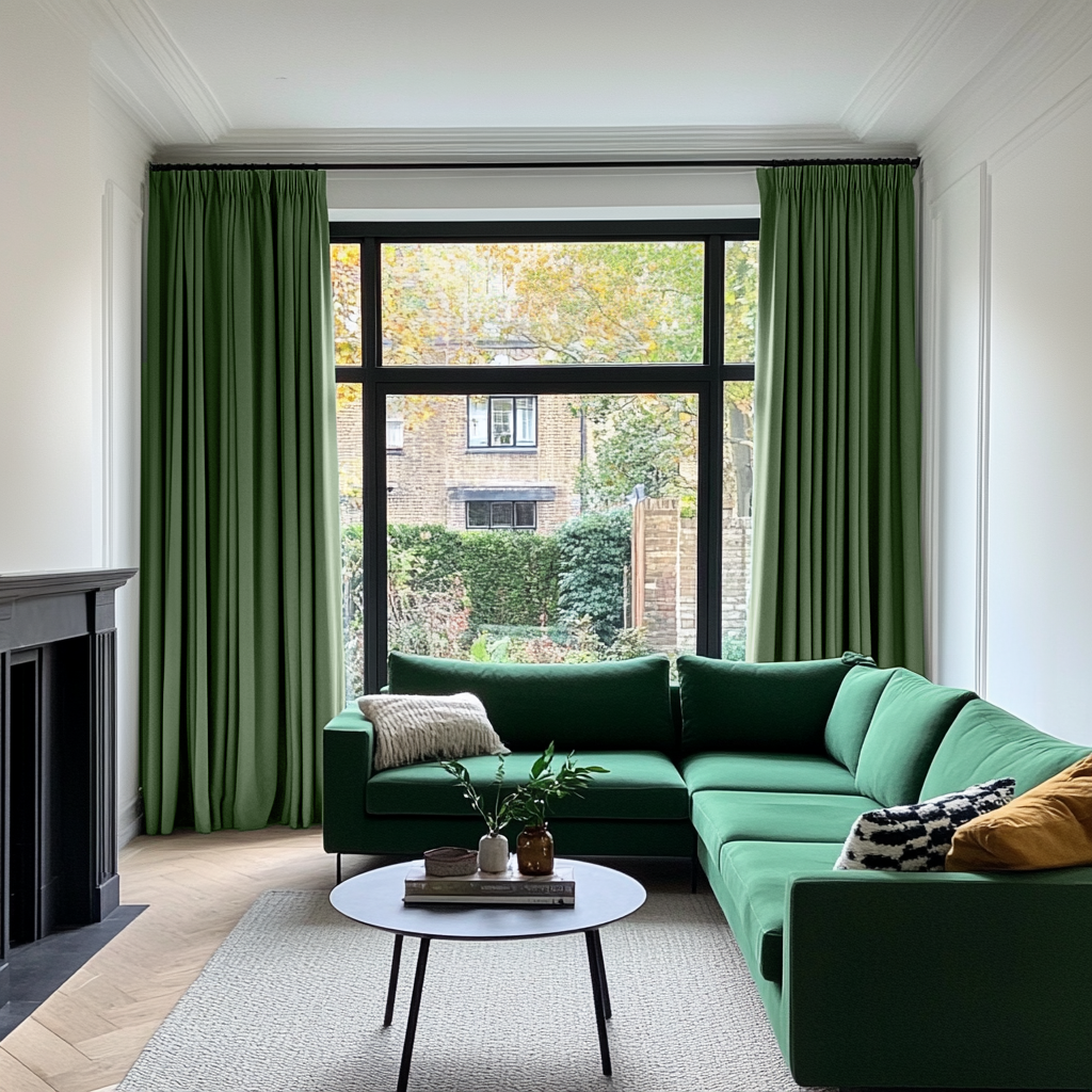 Forest Green Pencil Pleat Blackout Curtains