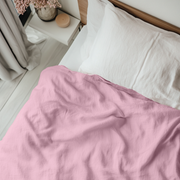 Dusty Rose Washed Linen Flat Sheet