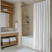 White Linen Shower Curtain