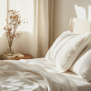 Off-White Washed Linen Flat Sheet