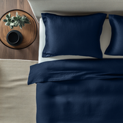 Royal Blue Washed Linen Flat Sheet