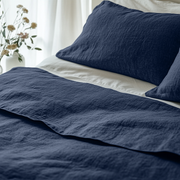 Royal Blue Washed Linen Flat Sheet
