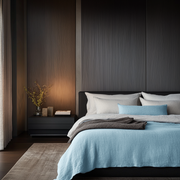 Light Sky Blue Washed Linen Flat Sheet