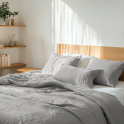 Stone Light Grey Washed Linen Flat Sheet