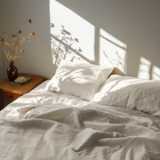 Ecru Beige Washed Heavyweight Linen Flat Sheet