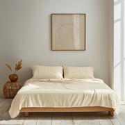 Cream Washed Linen Flat Sheet