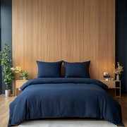 Royal Blue Washed Linen Duvet Cover Set
