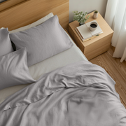 Stone Light Grey Washed Linen Flat Sheet