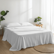 White Washed Linen Flat Sheet