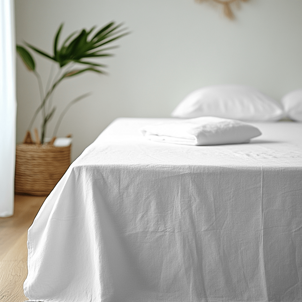 White Washed Linen Flat Sheet