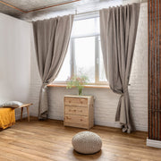 Soundproof Linen Curtains With Back Tabs or Heading for Ceiling Track