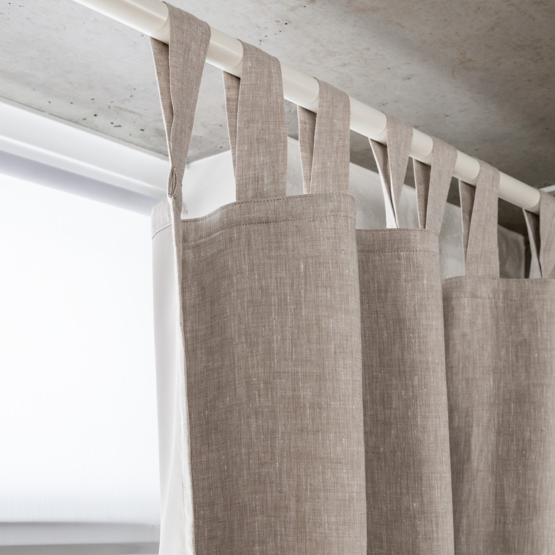 Thermal Insulated 100% Blackout Linen Curtains for Winter Сold and Summer Heat Blocking - With Tabs Top