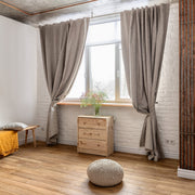 Linen Back Tabs Curtains with Blackout