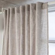 Linen Curtain with White Cotton Lining and Back Tabs - Privacy Linen Drapery Custom Width - Hidden Tabs