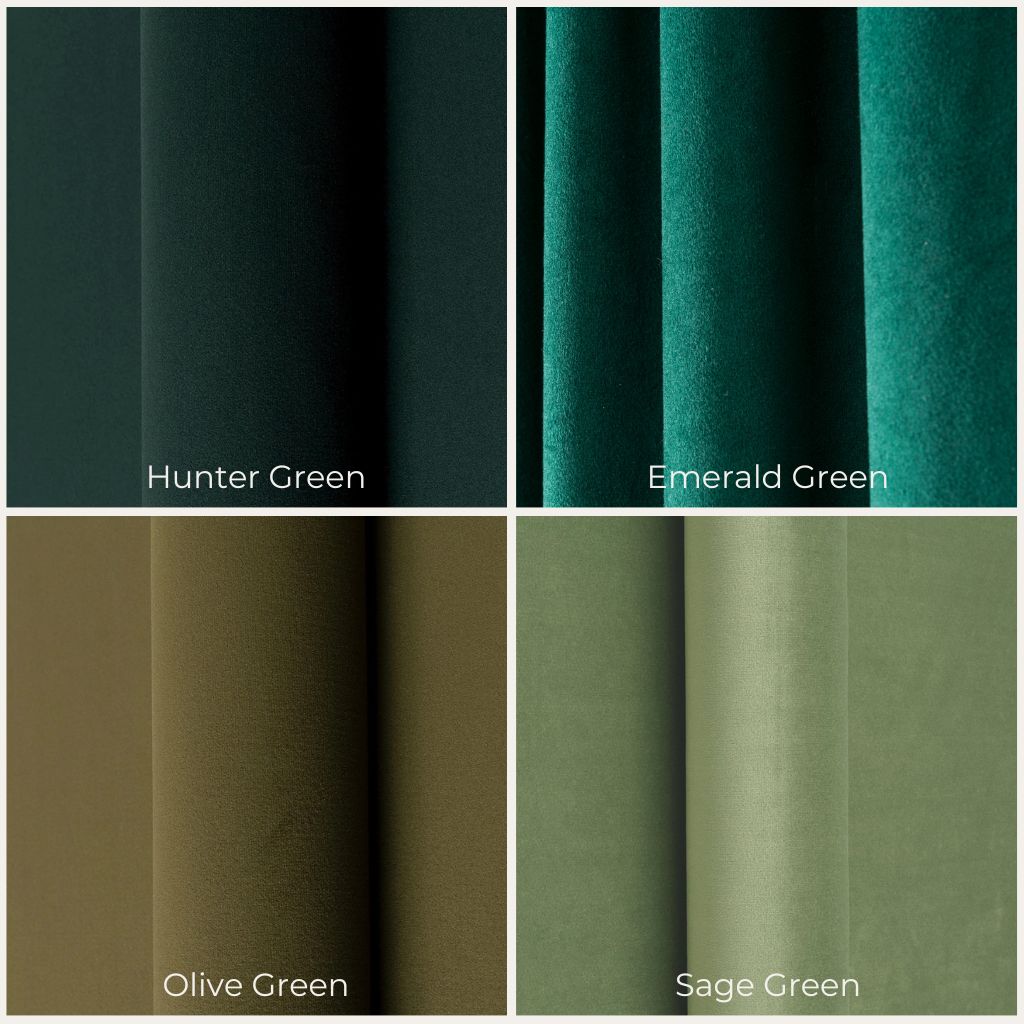 @Color: Hunter Green, color: Emerald Green, color: Olive Green, color: Sage Green