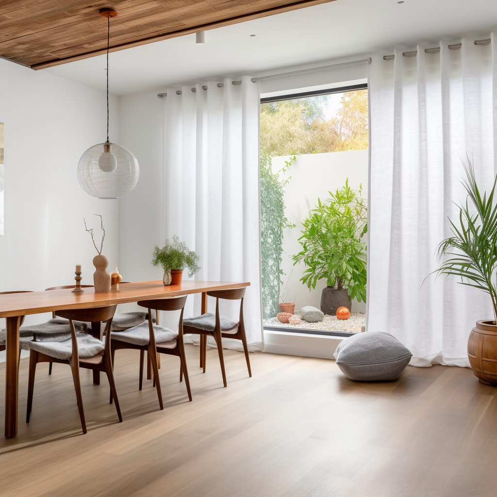 Dining Room Eyelet Linen Curtain - Custom Sizes and Colours - Groomet Window Treatments - Natural 100% Linen Drapery, Color: White