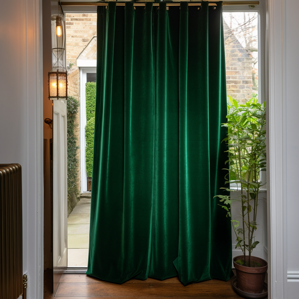 Eyelet Velvet Thermal Insulated Door Curtain