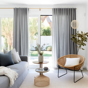 Grey Linen Curtain Panel