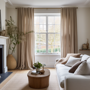 Heavy Thick Linen Curtain Panel - Custom Heading and Size