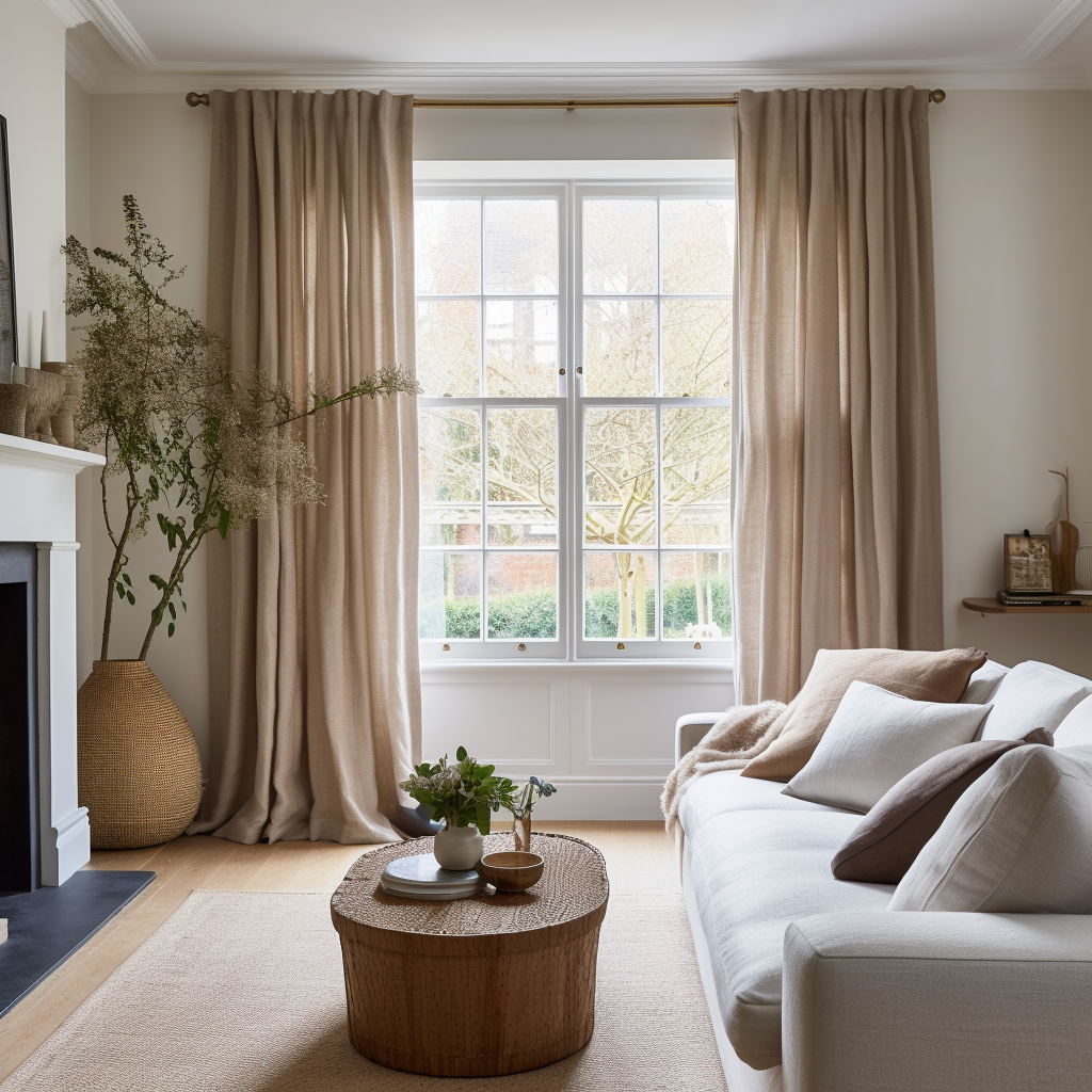 Heavy Thick Linen Curtain Panel - Custom Heading and Size