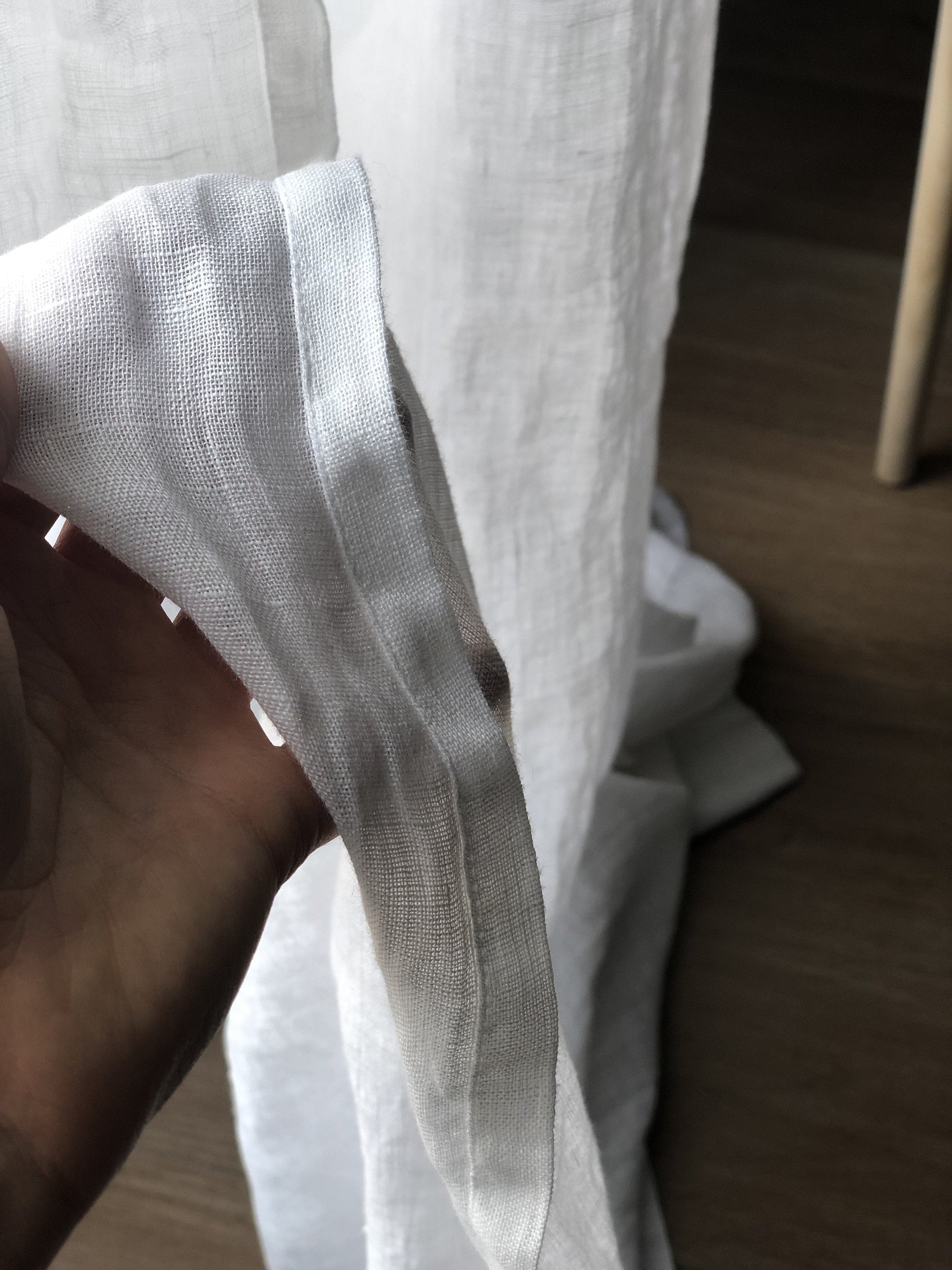 Linen Sheer White Curtain