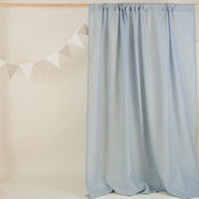 Light Blue Nursery Linen Curtain - Rod Pocket Linen Drapery - Available with Blackout Lining