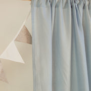 Light Blue Nursery Linen Curtain - Rod Pocket Linen Drapery - Available with Blackout Lining