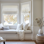 Linen Roman Shades for Bay Window