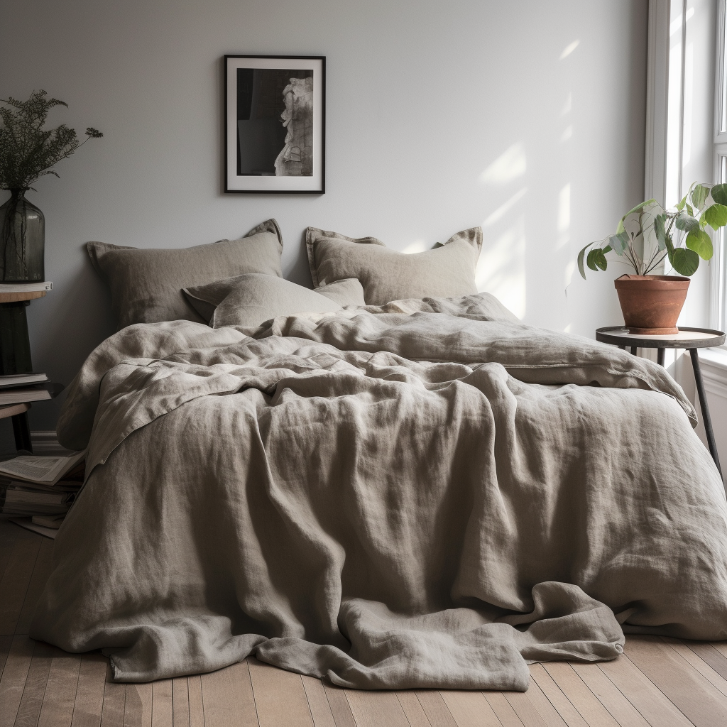 Luxury Belgian Linen Duvet Cover - Zipper or Buttons - King, Single, Double, Superking, Emperor Sizes, Color: Stone Grey