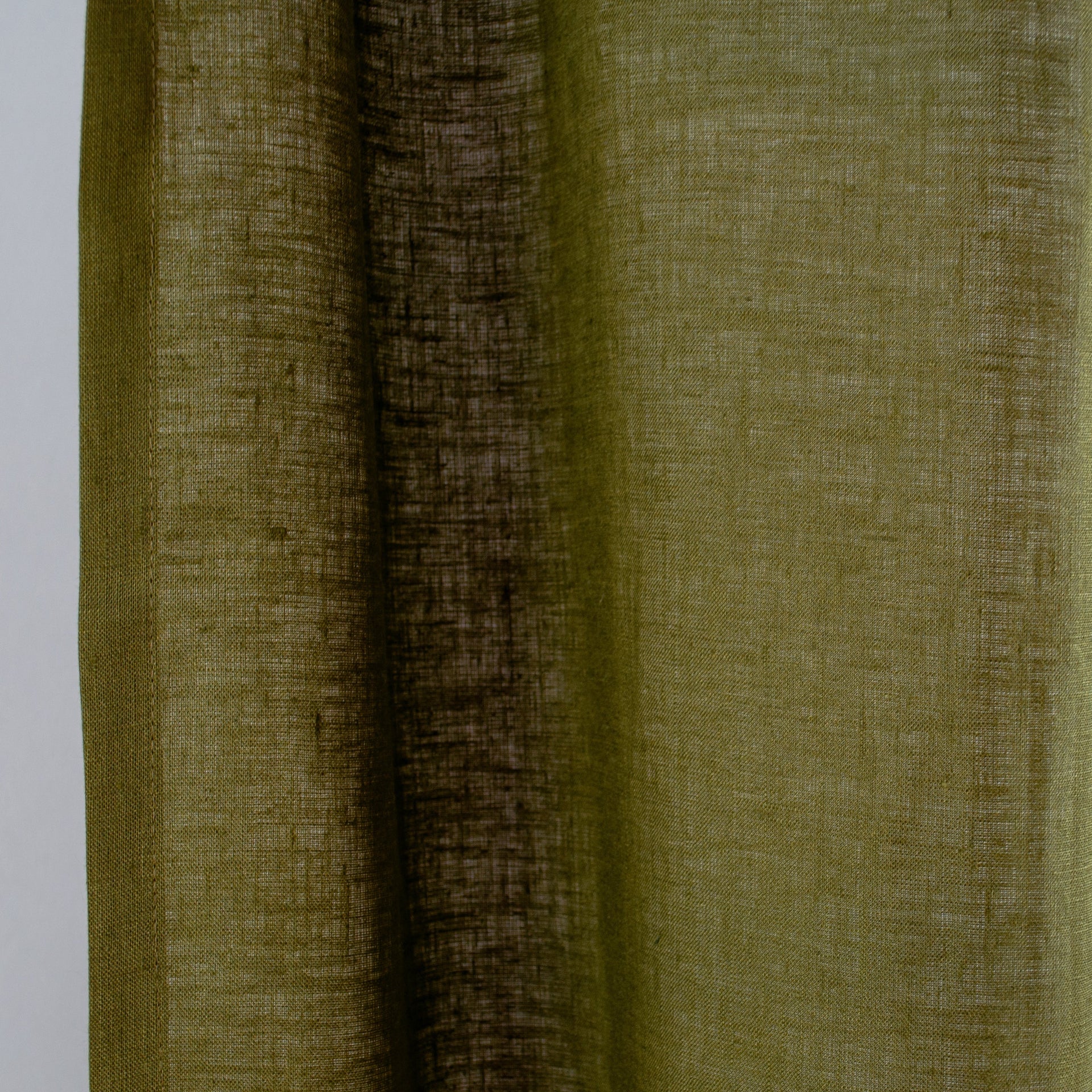 Green Blackout Linen Tab Top Curtain Panel 124, 138 or 250 cm Width, Custom Length, Moss Green Colour