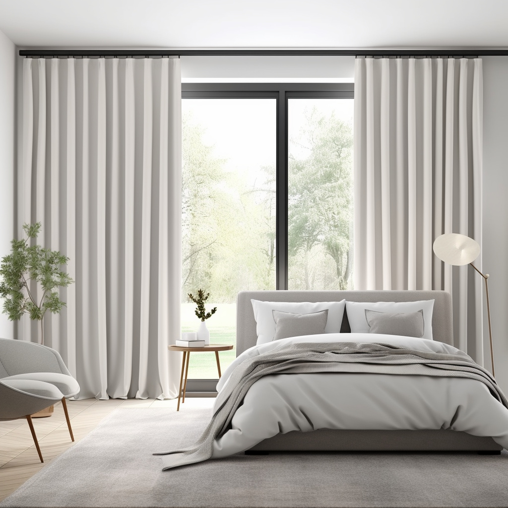 Off-White Velvet S-Fold Curtain