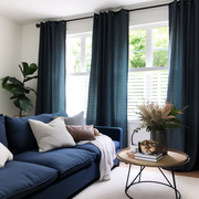 Peacock Linen Eyelet Linen Curtain Panel - Custom Width and Length Info