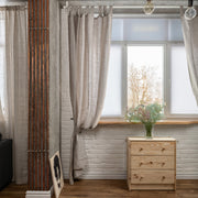 Linen Curtain Panel with White Cotton Lining