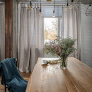 Linen Curtain Panel with White Cotton Lining - 124, 138 or 250 cm Width, Custom Length