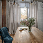 Linen Curtain Panel with White Cotton Lining