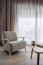 Natural Linen Back Tab Curtain Panel