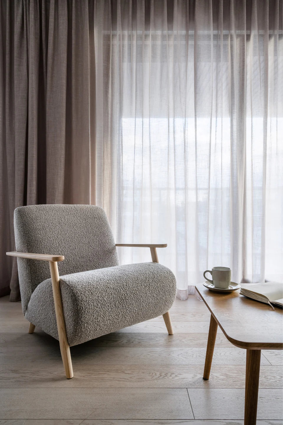 Natural Linen Back Tab Curtain Panel