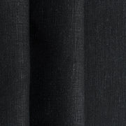 Black and White Frame Border Tab Top Linen Curtain Panel with Cotton Lining - Custom Width and Length, Color: Black