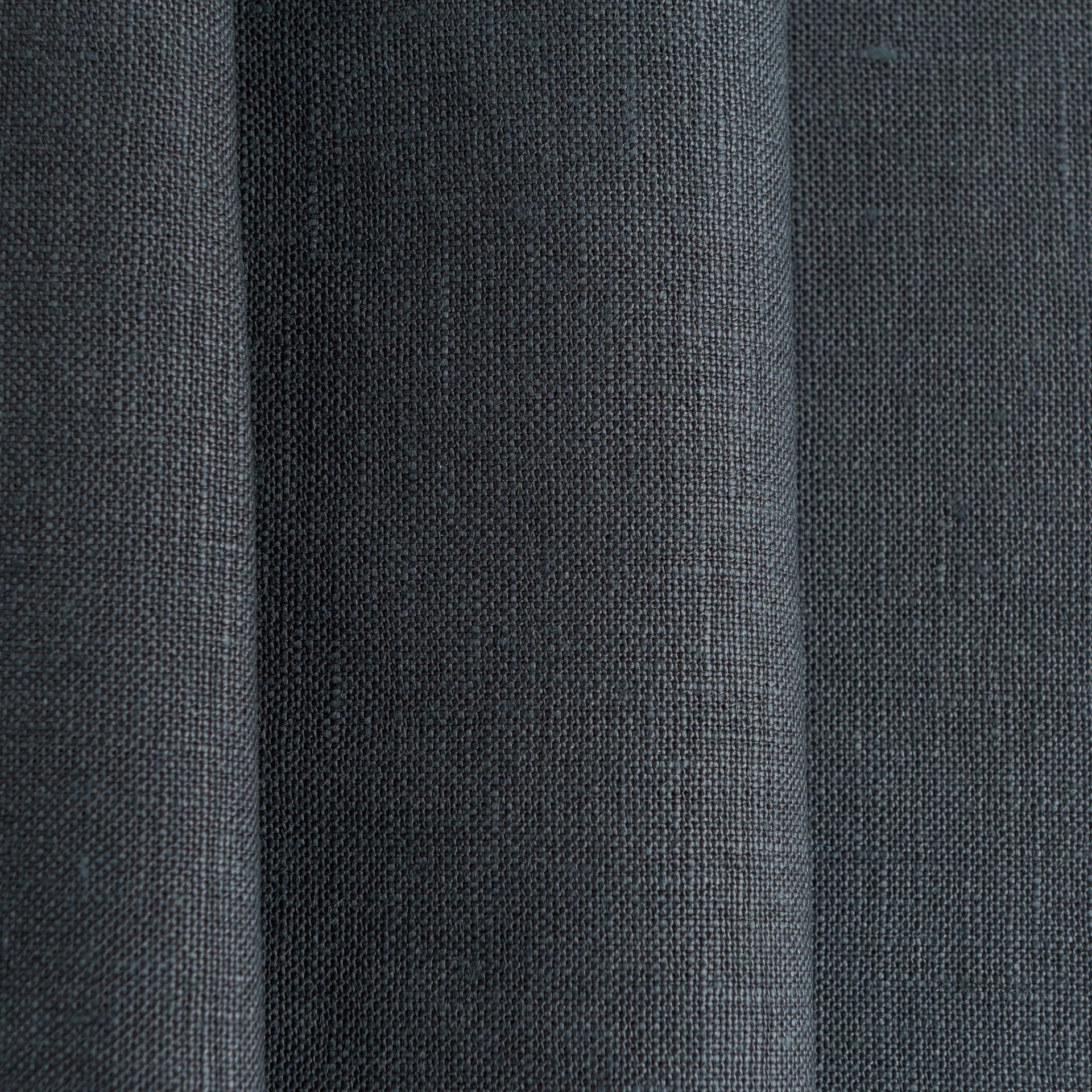 Charcoal Grey Eyelet Linen Curtain Panel with Blackout Lining - Custom Sizes & Colours, Color: Charcoal Grey