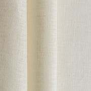 Cream Linen Back Tab Curtain Panel with Blackout Lining - Custom Width, Custom Length, Color: Cream