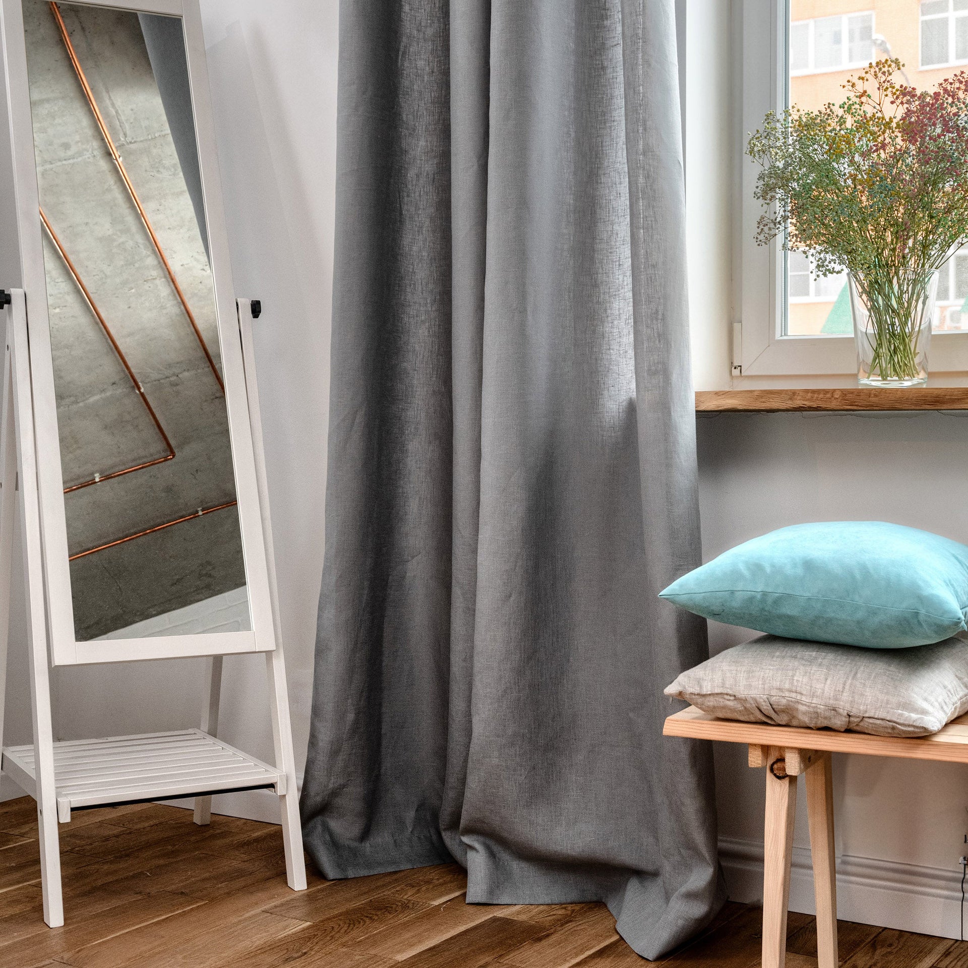 Eyelet Linen Curtain
