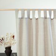 Linen Tab Top Curtain Panel with Custom Lining: Blackout, Cotton, or Without Lining