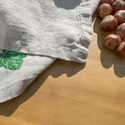 Linen Tea Towel with Pumpkin Print