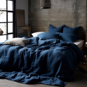 Linen Duvet Cover,
 Colour: Royal Blue