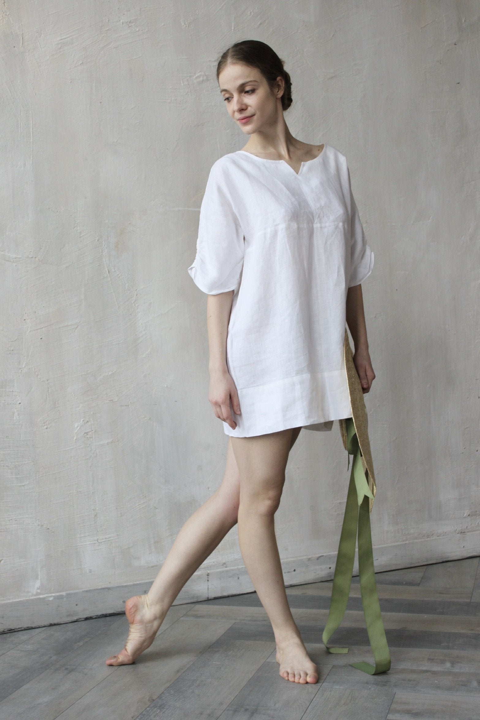 Beach Linen Tunic Dress - White, Black and other colors Beach Linen Tunic Dress - White, Black and other colors